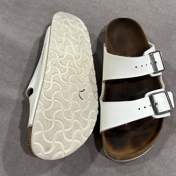 Birkenstock white leather sandals, size 36 - Picture 5 of 6